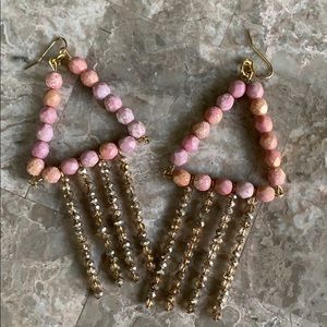 Precious Coral Tri Earrings